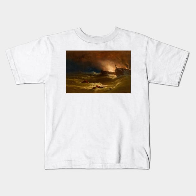 Tragedy at Sea by George Inness Kids T-Shirt by Classic Art Stall